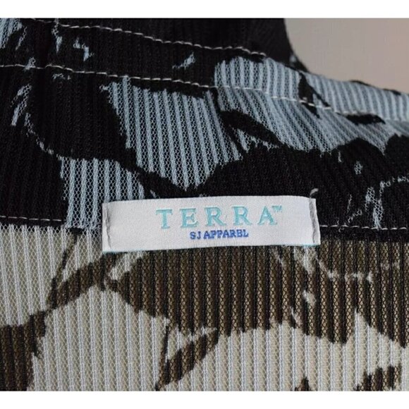 TERRA SJ APPAREL FLORAL WIRE STAND UP RUFFLE COLLAR BLOUSE - Picture 7 of 8